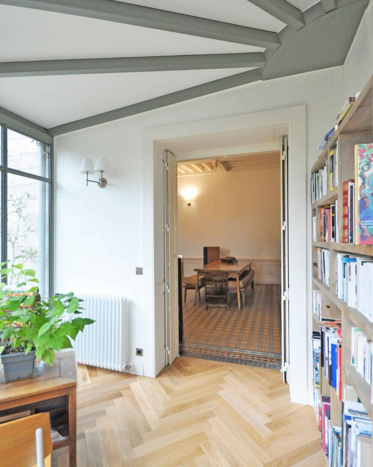 Rénovation dans un esprit vintage de maison de maitre de 150m² à Lyon ; création de véranda - PK intérieur, architecte d'intérieur