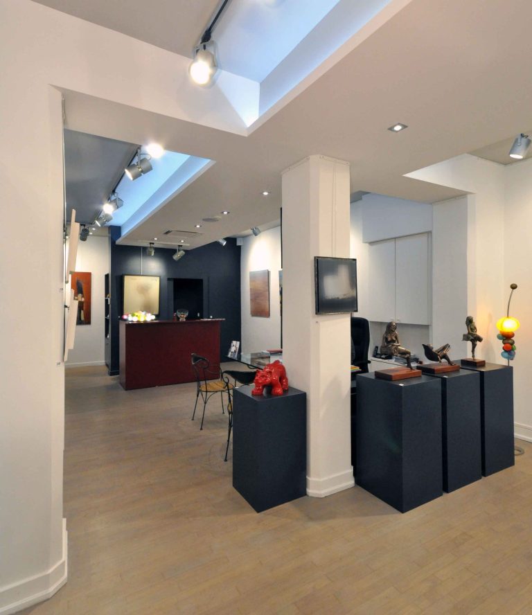 Conception et réalisation de galerie d'art à Lyon ; espace accueil - PK intérieur, architecte d'intérieur