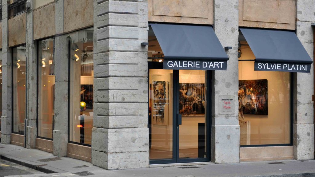 Conception et réalisation de galerie d'art à Lyon ; modification de façade - PK intérieur, architecte d'intérieur